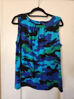 Calvin Klein Sleeveless Shirt Size XL Blue/Black/Green